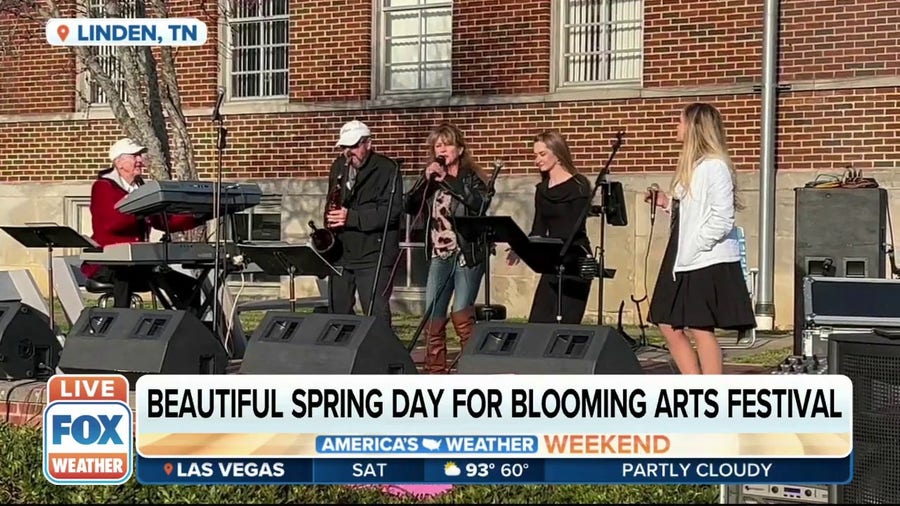 Beautiful spring day for Blooming Arts Festival in Linden, Tennessee