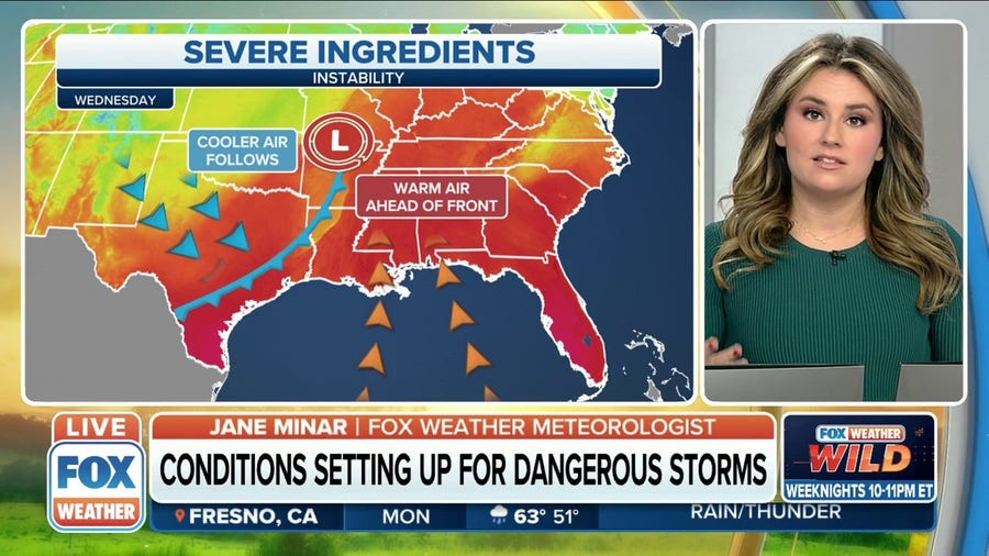 Conditions setting up for possible dangerous storms again in the South