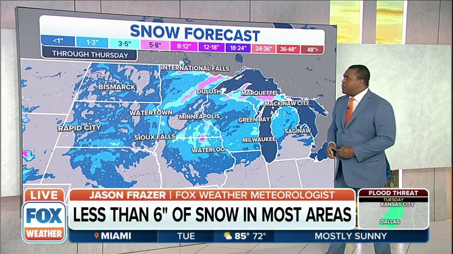 Snow, ice expected in Northern Plains, Great Lakes on cold side of severe threat