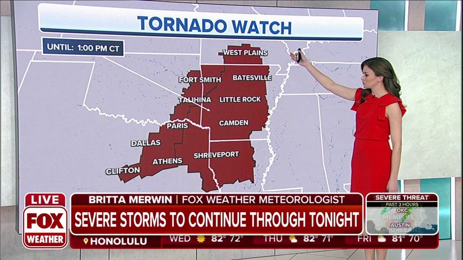 Tornado Watches issued across the South as severe storms approach