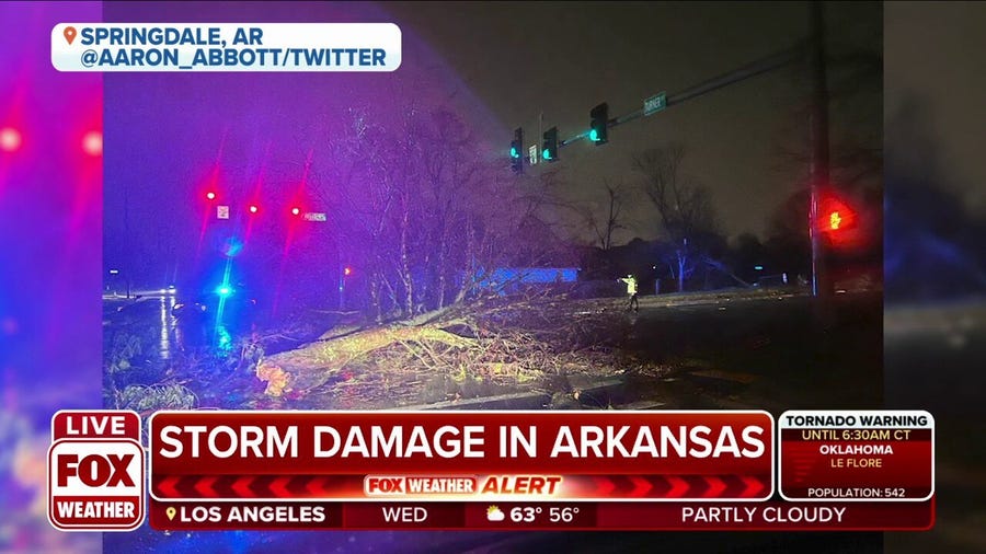 Strong severe storms cause damage in Arkansas