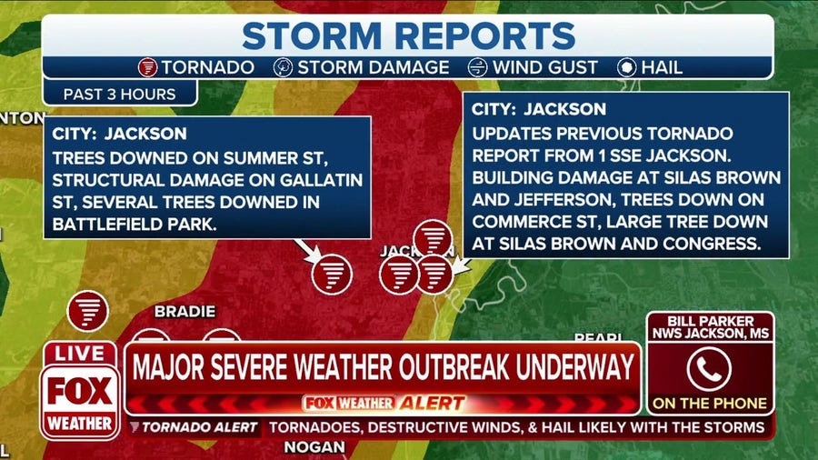 NWS Meteorologist: Jackson, MS Has Homes And Businesses Damaged, Trees ...