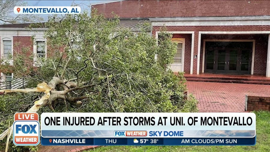 One person injured at University of Montevallo after severe storms moved through AL