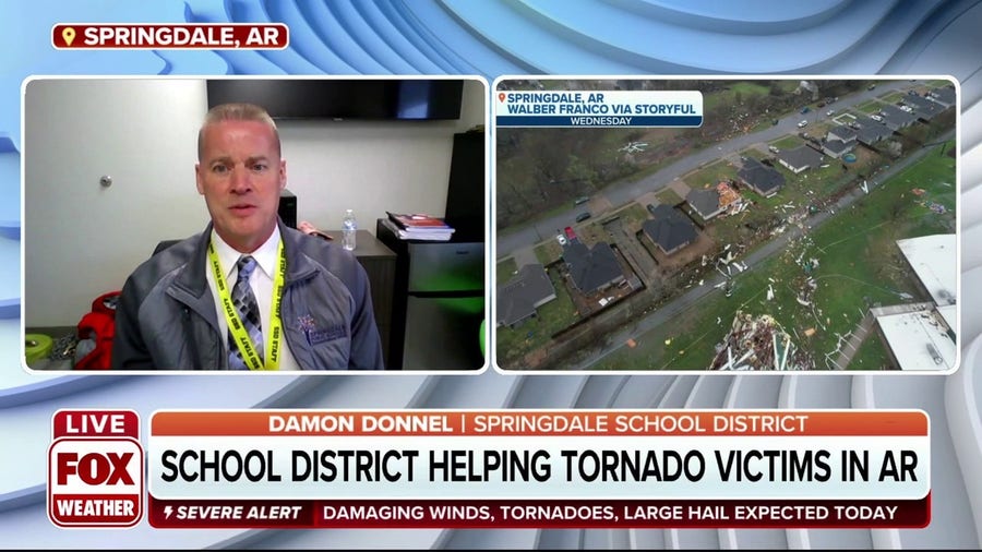 School pantry donating meals to tornado victims in Springdale, AR