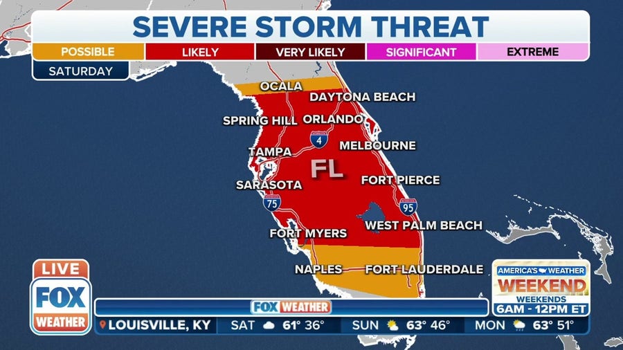 Severe storm threat for Florida on Saturday