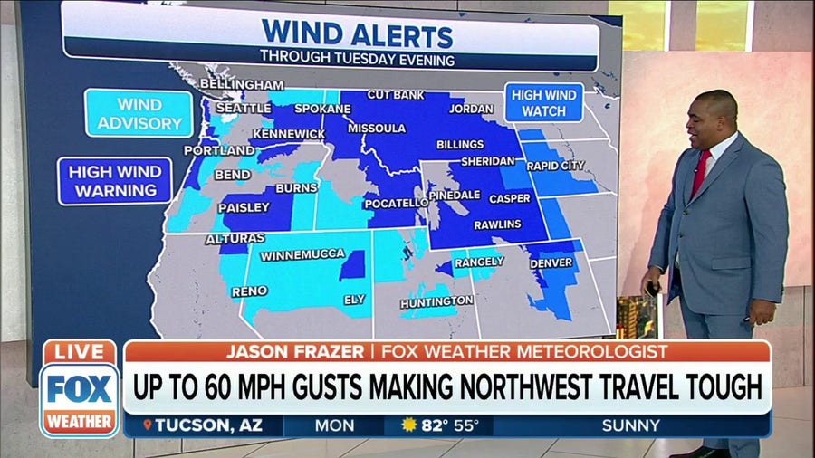 Storm spreading high winds across the Pacific Northwest