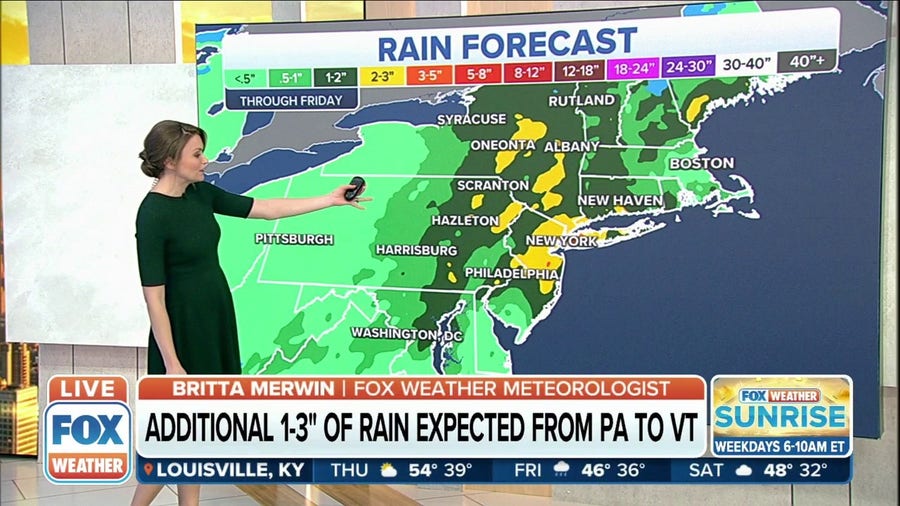 Soaking rain will drench Northeast through Thurday