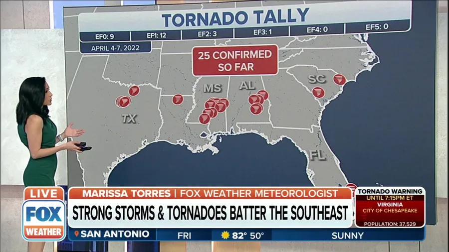 At least 25 tornadoes confirmed so far from latest April severe weather outbreak