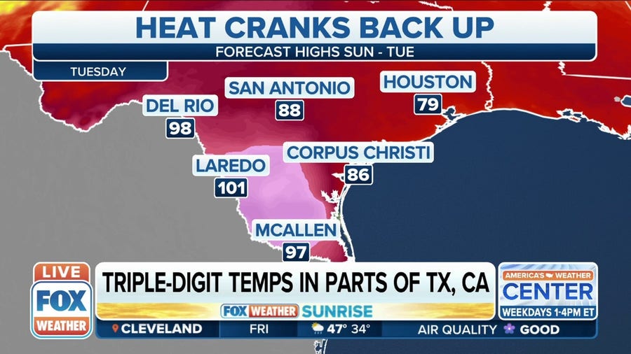 Spring sizzles: Heat records shattered with triple-digit temps in California, Texas