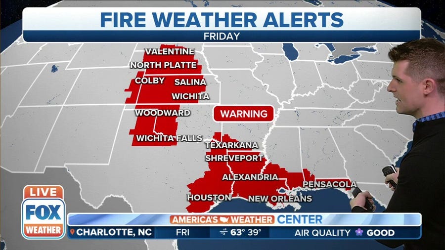 Fire weather continues in Southern Plains heading into weekend