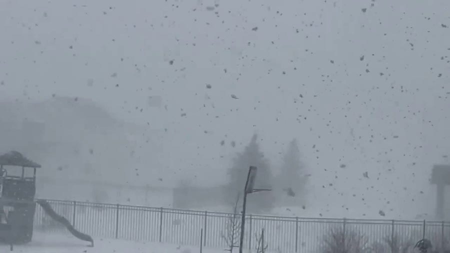 Spring blizzard blankets Bismarck, ND