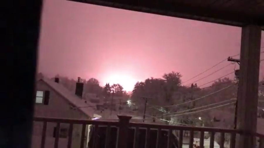 Watch: Transformer goes up in flames during powerful nor'easter