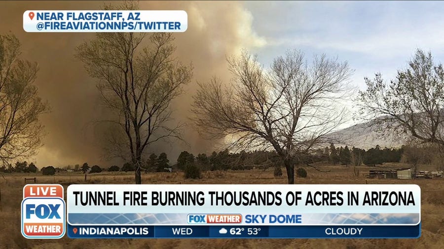 High winds, dry temperatures continue fueling Tunnel Fire in Arizona