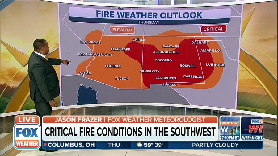 Critical fire conditions continue as fires rage across Southwest, Plains