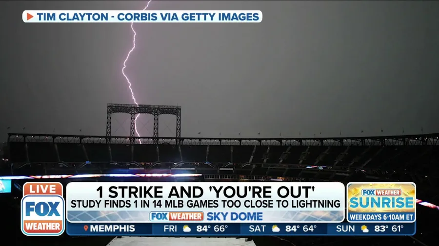 Study finds lightning is dangerously close by in 1 of every 14 MLB games