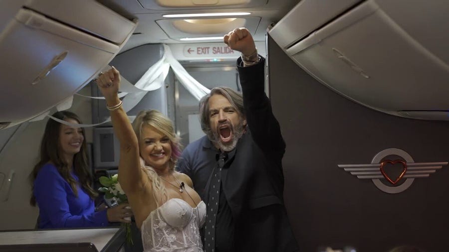 Oklahoma couple marries on Southwest flight after storms delay Vegas plans