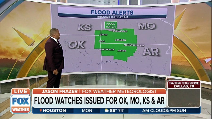 Heavy rain across Central US could trigger areas of flooding through the workweek