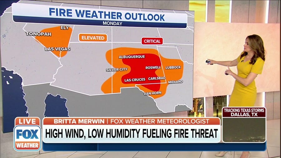 Dangerous fire weather continues in Southwest, southern High Plains into midweek