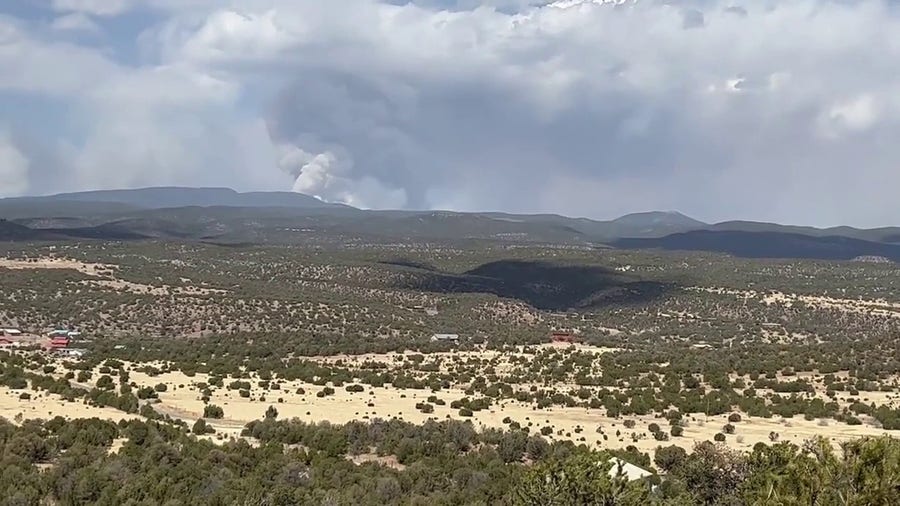 Watch: Plumes of smoke coming from massive wildfire in New Mexico