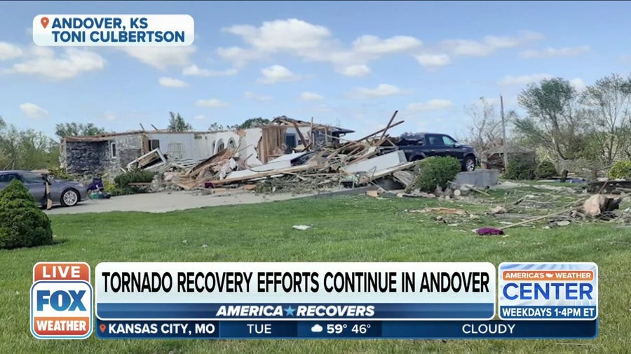 Tornado recovery efforts continue in Andover, KS
