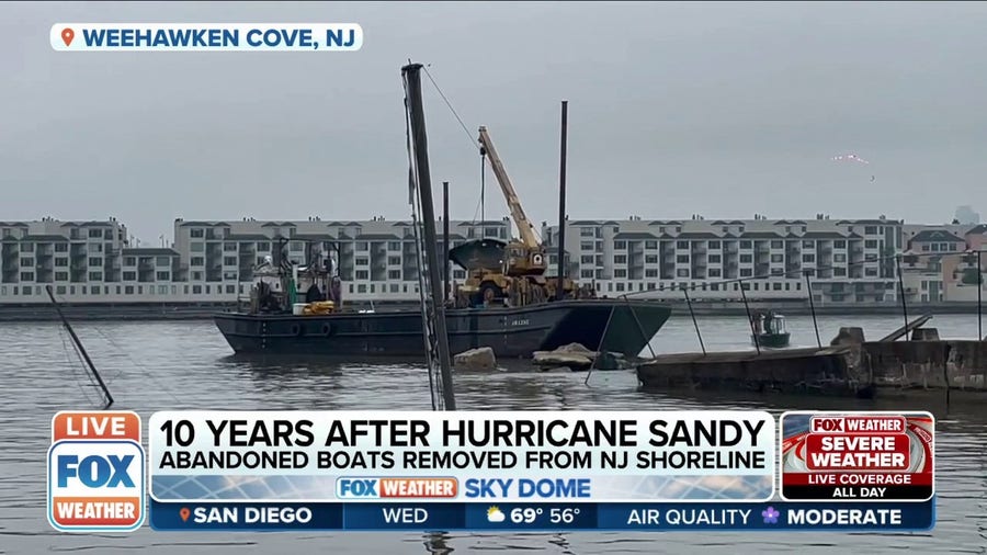 Abandoned boats being removed from NJ shoreline 10 years after Hurricane Sandy