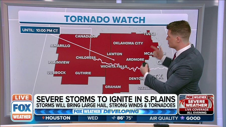 Tornadoes may be strong, very large hail threat for Southern Plains