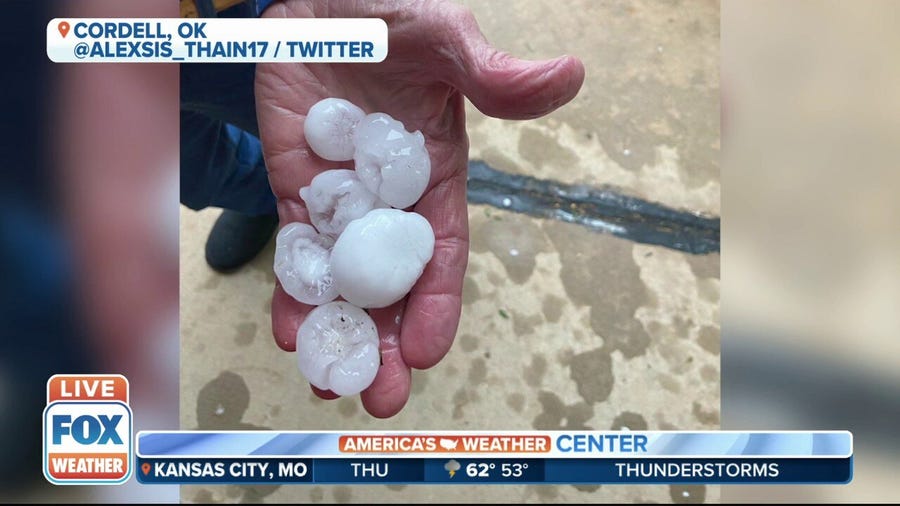 Possible ping pong ball-sized hail in Oklahoma