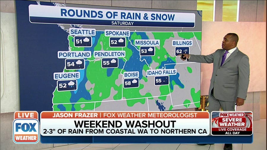 Multiple rounds of soaking rain, heavy mountain snow ahead in the West