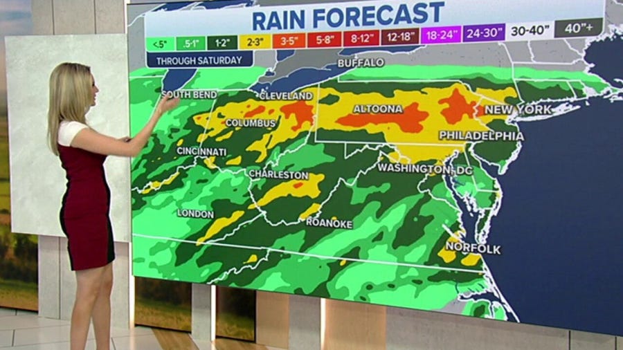 Widespread rain expected from the Ohio Valley to Mid-Atlantic this weekend
