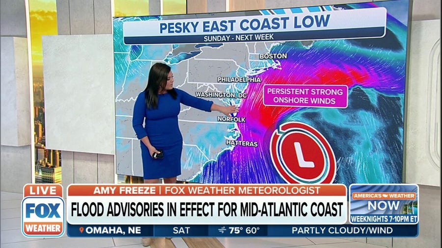 Flood Advisories in effect for Mid-Atlantic Coast