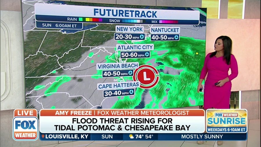 Storm system brings the threat of flooding to past of the East Coast