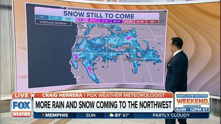 More rain, mountain snow expected in the West