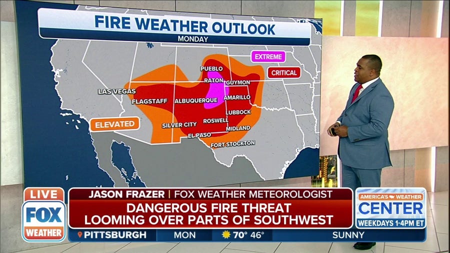 'Dangerous and dire' fire threat continues to set over parts of the Southwest