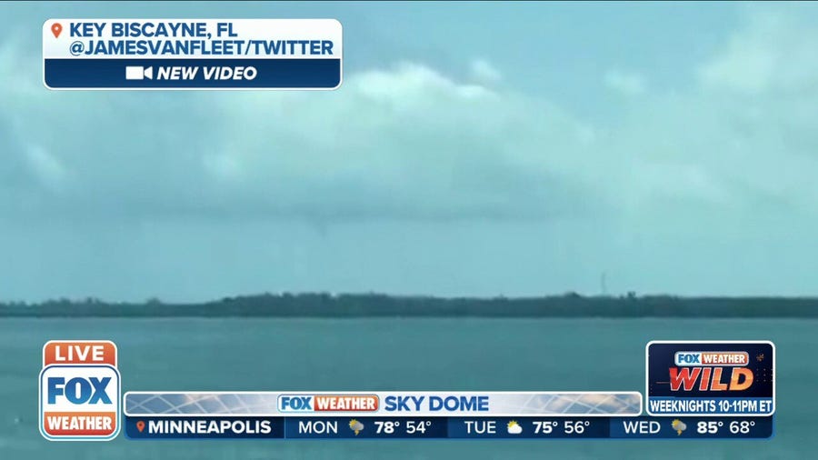 Waterspout spotted off of Key Biscayne, FL