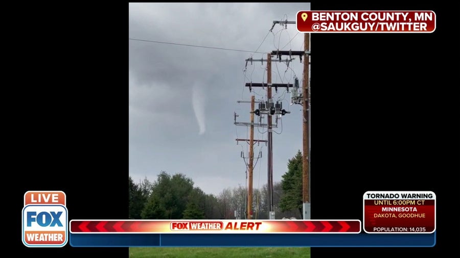 Funnel cloud forms in Benton County, Minnesota