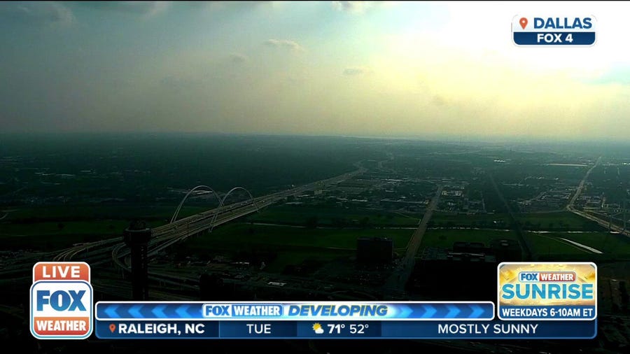 Hazy skies in Dallas, Texas amid heat wave