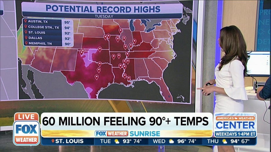 Nearly 60 million people to experience temperatures above 90 degrees in Central US