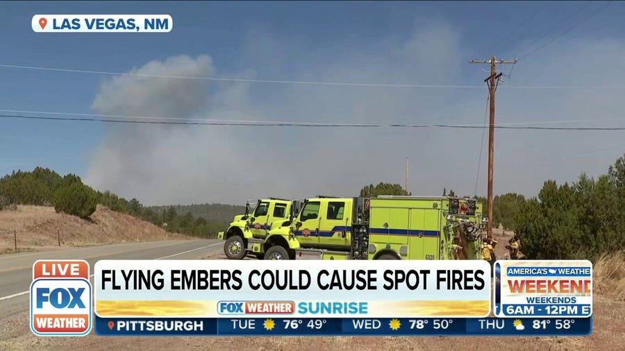 Flying embers from Calf Canyon-Hermits Peak fire could cause other spot fires in NM