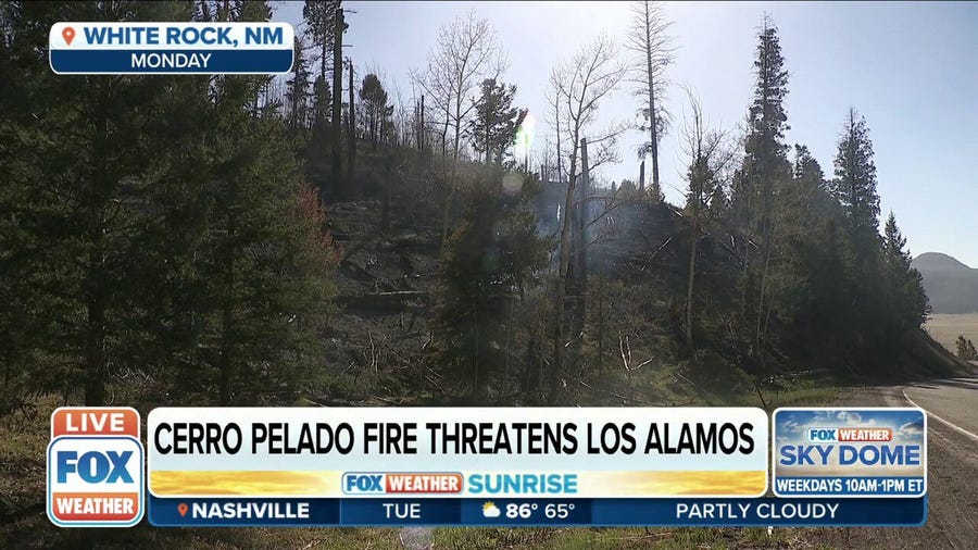 Cerro Pelado Fire in New Mexico threatening Los Alamos laboratory as it moves east
