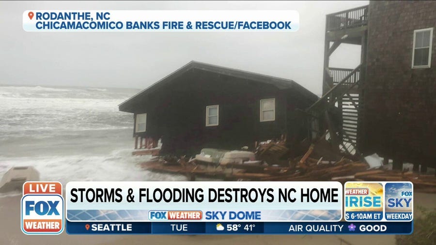 East Coast low bringing storms and flooding to NC coast, destroying homes