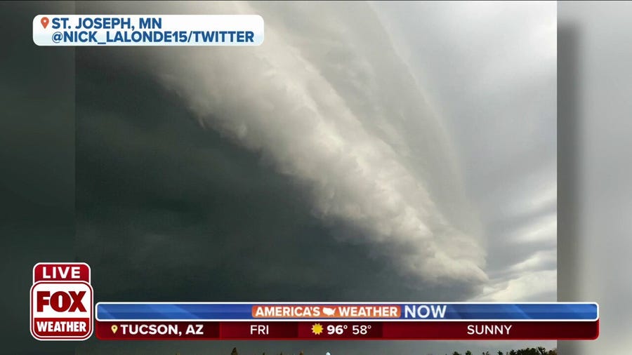 Ominous clouds in St. Joseph, Minnesota amid storm