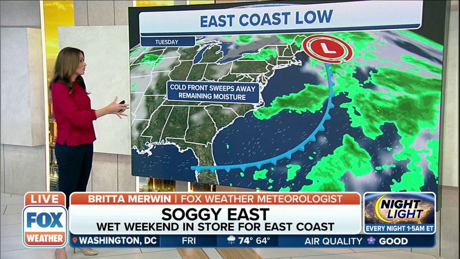 Wet weekend in store for the East Coast