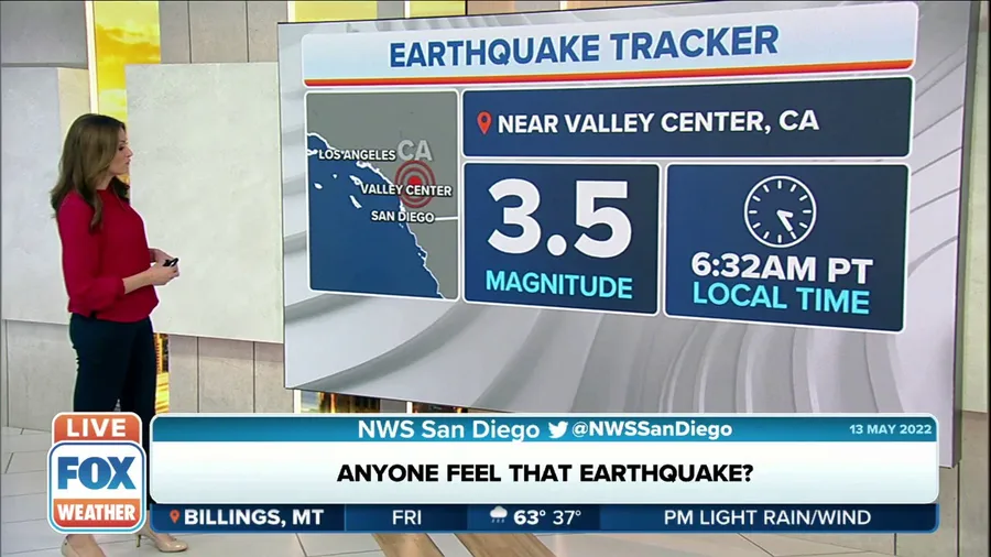 Magnitude 3.5 earthquake rattles San Diego Friday morning