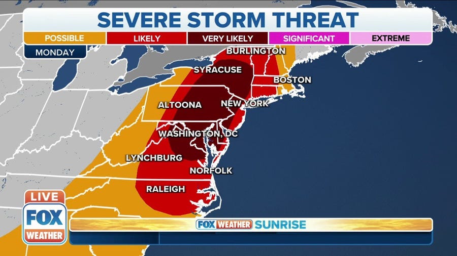 Severe storms packing widespread damaging winds threatens major Northeast cities
