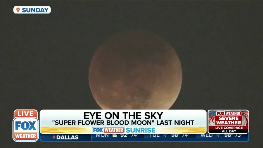 The 'rainbow' total lunar eclipse was a sight in the sky Sunday night