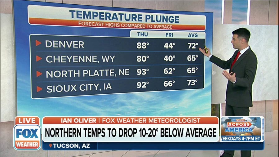 Temperature plunge to hit Northern Plains and Northwest