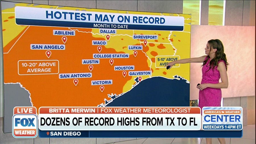 Several cities on track for hottest May on record