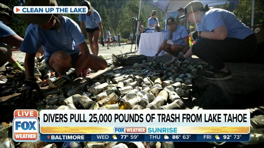 Divers pull 25,000 pounds of trash from Lake Tahoe