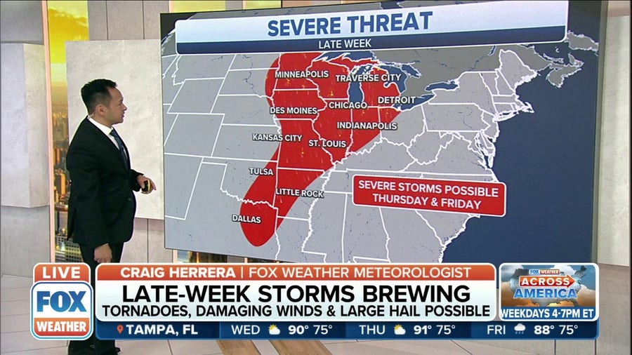 Late-week severe storms brewing for upper Midwest, parts of the South
