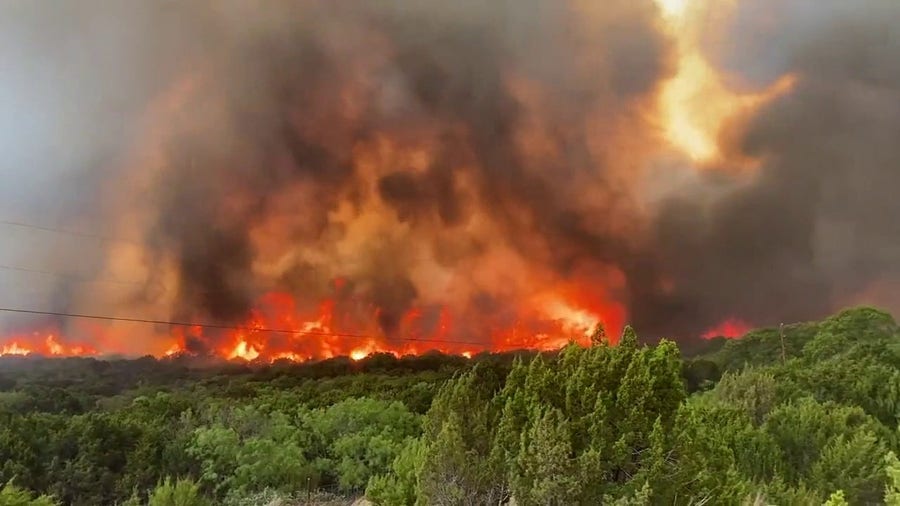 Watch: Large wildfire burning in Taylor County, Texas